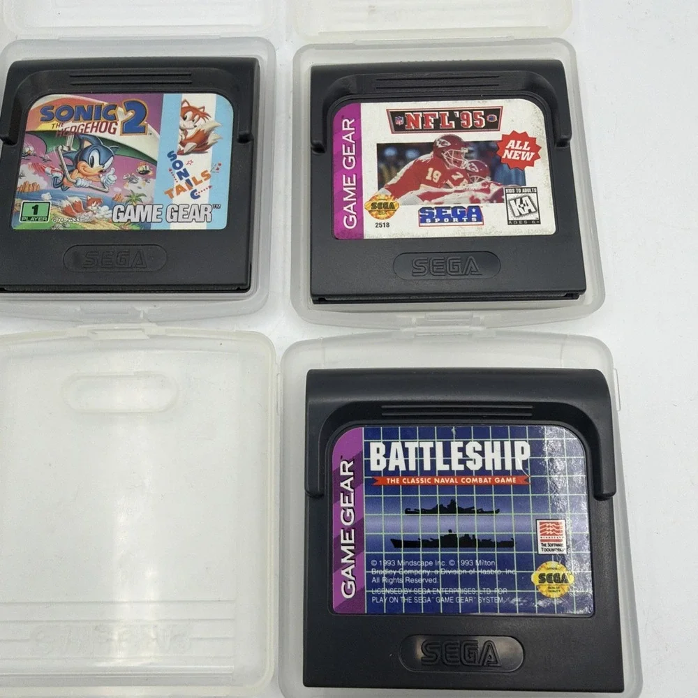 Sega Game Gear Lot of 2 Consoles 8 Games Cases Adapters For Parts Repair 2110